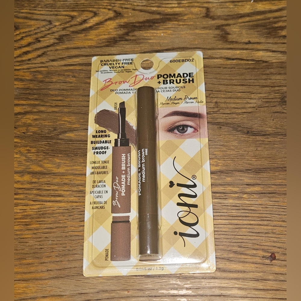 Ioni Brow Duo Pomade + Brush in Medium Brown 0.046oz BNIB